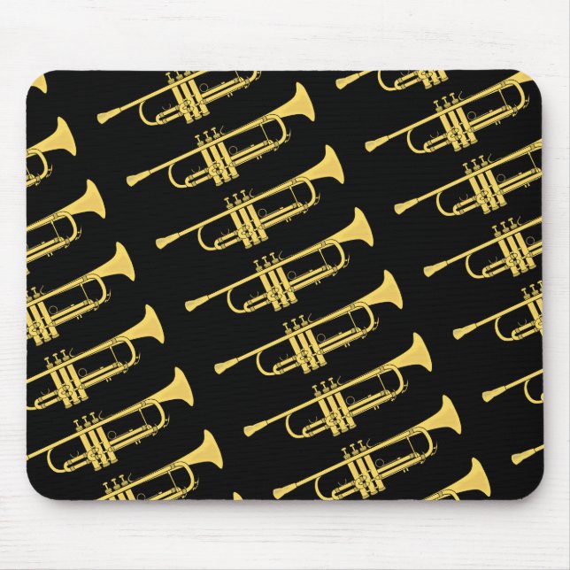 Golden Trumpet Music Theme Mouse Pad (Front)