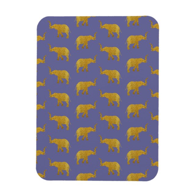 Golden Trumpeting Elephants Magnet (Vertical)