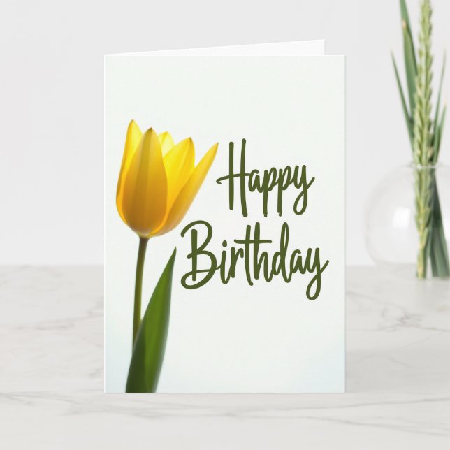 Golden Tulip Birthday Card (Front)