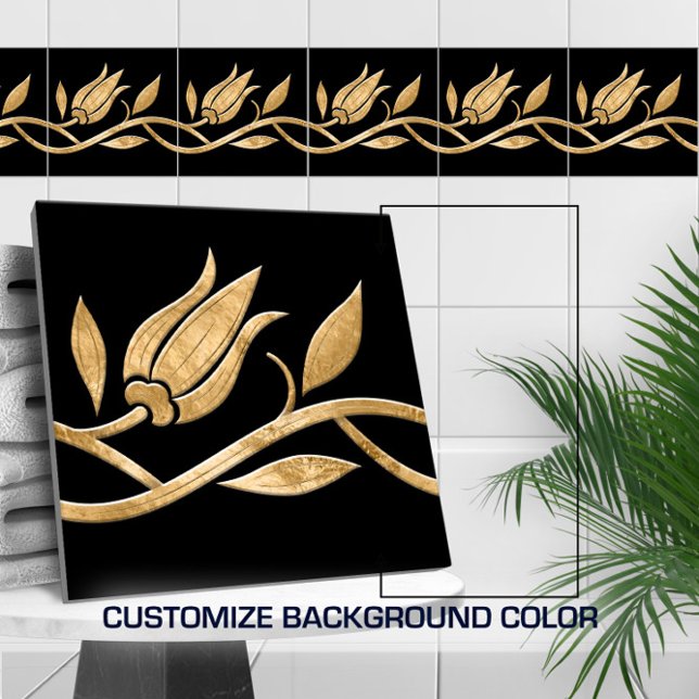 Golden Turkish tulip Seamless Border  Tile (Creator Uploaded)