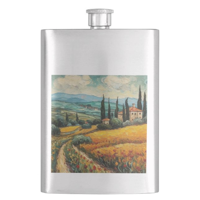 Golden Tuscany Dreams  Hip Flask (Front)
