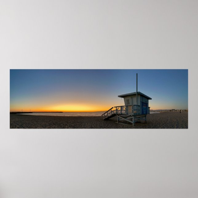 Golden Twilight Hour Sunset - Venice Beach, CA Poster (Front)