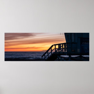 Golden Twilight Hour Sunset - Venice Beach, CA Poster