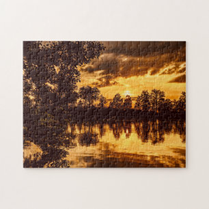 Golden Twilight Sunset Jigsaw Puzzle