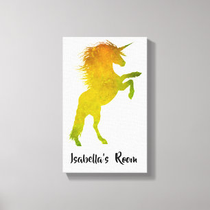 Golden Unicorn Girl's Room Canvas Print