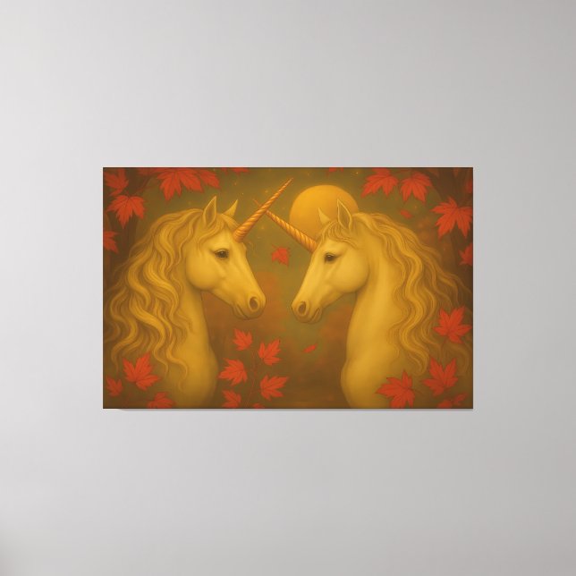 Golden Unicorn Lovers – Ultra Premium Fine Art Can Canvas Print (Front)