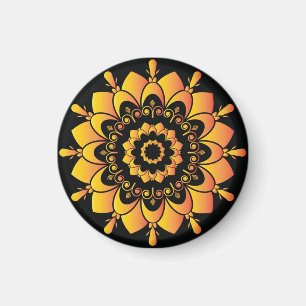 Golden Unique Mandala Design Magnet
