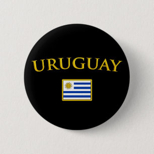 Golden Uruguay 6 Cm Round Badge