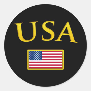Golden USA Classic Round Sticker