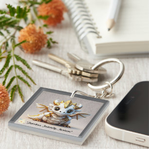 "Golden Vector Dragon" Key Ring