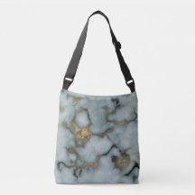 Golden Vein Marble Ocean Mist Crossbody Bags