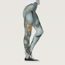 Golden Vein Marble Ocean Mist Leggings