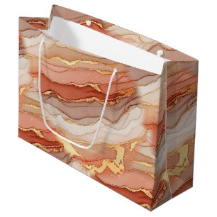 Golden Veined Sienna Marble Luxury Art Large Gift Bag