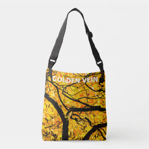 Golden Veins Of Autumn Crossbody Bag