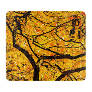Golden Veins Of Autumn Cutting Board