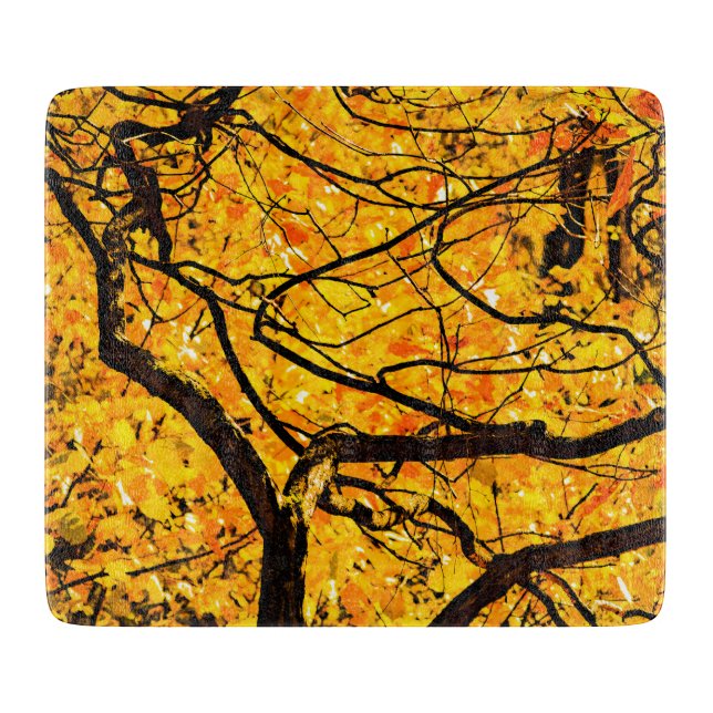 Golden Veins Of Autumn Cutting Board (Front)