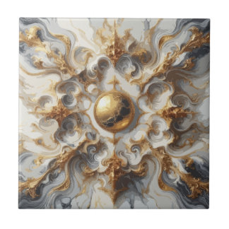 Golden Veins of Opulence Calacatta Gold Marble Tile