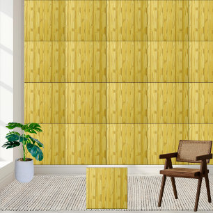 Golden Vertical Stripe Pattern Ceramic Tile