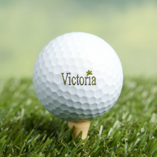 Golden Victoria Name, 3 Pack Golf Balls