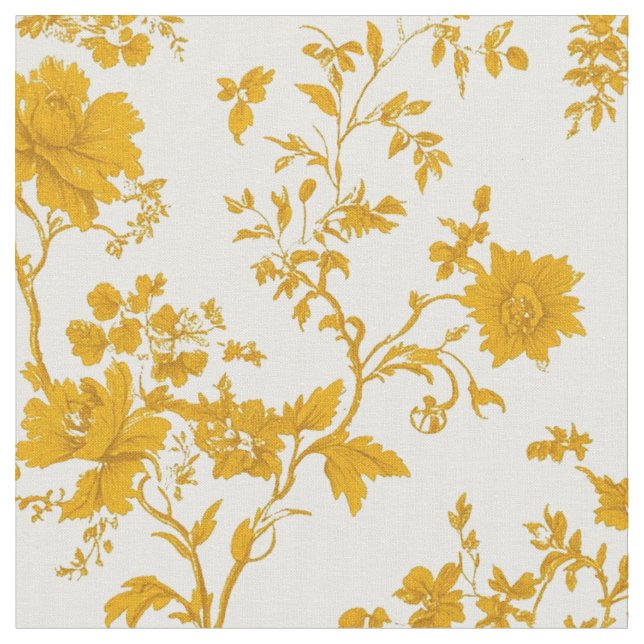 Golden Vine Toile Fabric (Close Up)