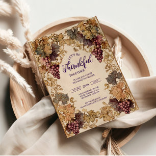 Golden Vineyard Thanksgiving Celebration Invitation