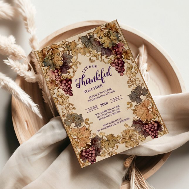 Golden Vineyard Thanksgiving Celebration Invitation (Creator Uploaded)