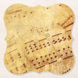 Golden Vintage Antique Sheet Music Score Sheet Paper Coaster