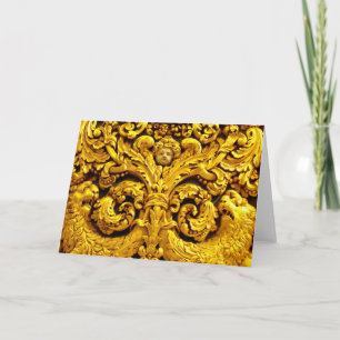 Golden vintage art holiday card