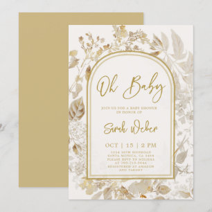 Golden Vintage Baby Shower Invitation