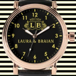 Golden vintage Custom Monogram<br><div class="desc">Golden vintage Custom Monogram Watch</div>