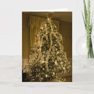 Golden Vintage Fraser Fir Christmas Tree Holiday Card
