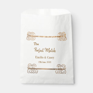 Golden vintage glitter the perfect match couple na favour bags