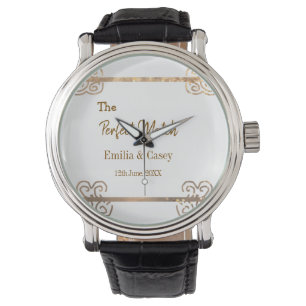 Golden vintage glitter the perfect match couple na watch