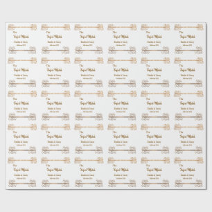 Golden vintage glitter the perfect match couple na wrapping paper