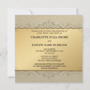 Golden Vintage -Wedding invitation