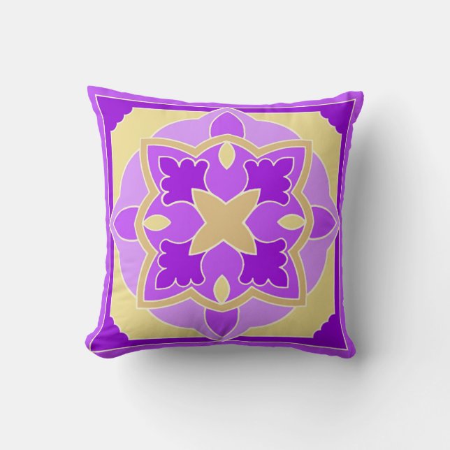 Golden Violets Cushion (Front)