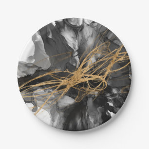 Golden Vortex I Paper Plate