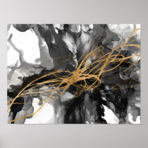 Golden Vortex I Poster