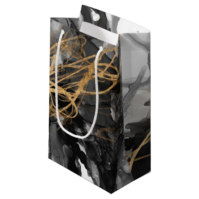 Golden Vortex I Small Gift Bag (Front Angled)