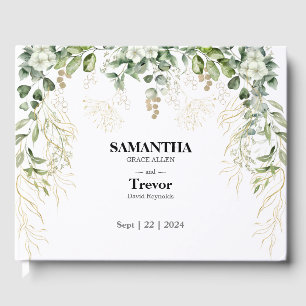 Golden Vows: A Botanical Wedding Guest Book