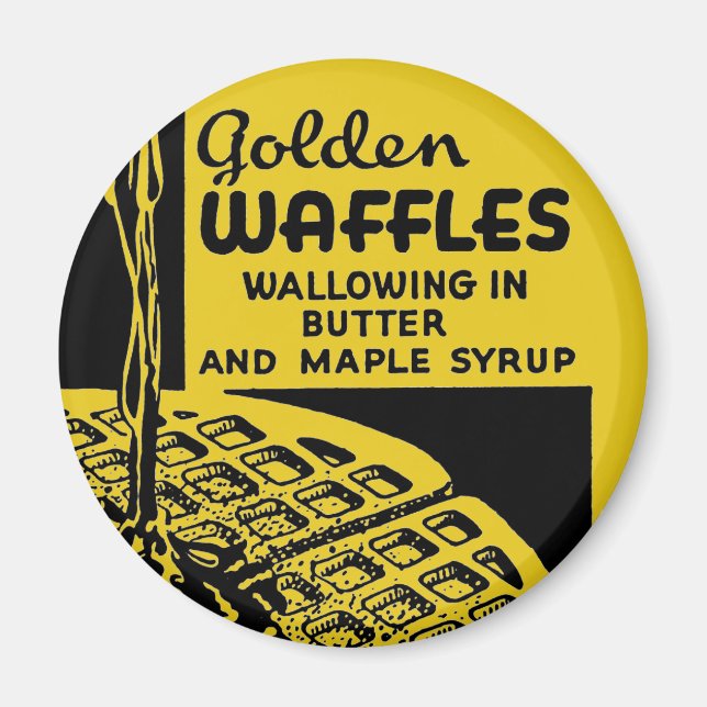 Golden Waffles Breakfast Magnet (Front)