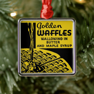 Golden Waffles Breakfast Metal Tree Decoration