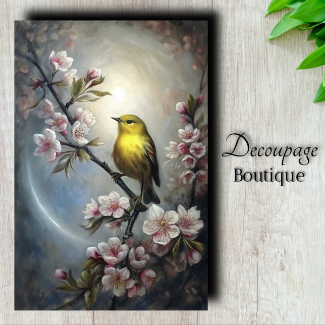 Golden Warbler Bird Decoupage Tissue Paper (Golden Warbler Bird Decoupage Tissue Paper)