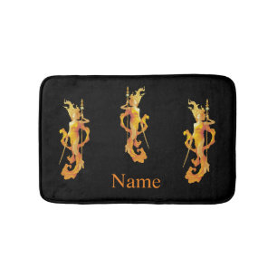 Golden Warrior Goddess Thunder_Cove Bath Mat