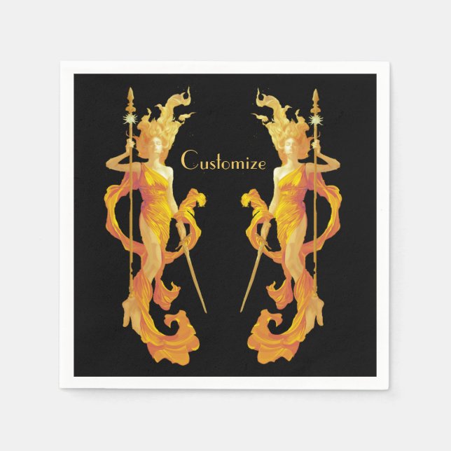 Golden Warrior Goddess Thunder_Cove  Napkin (Front)