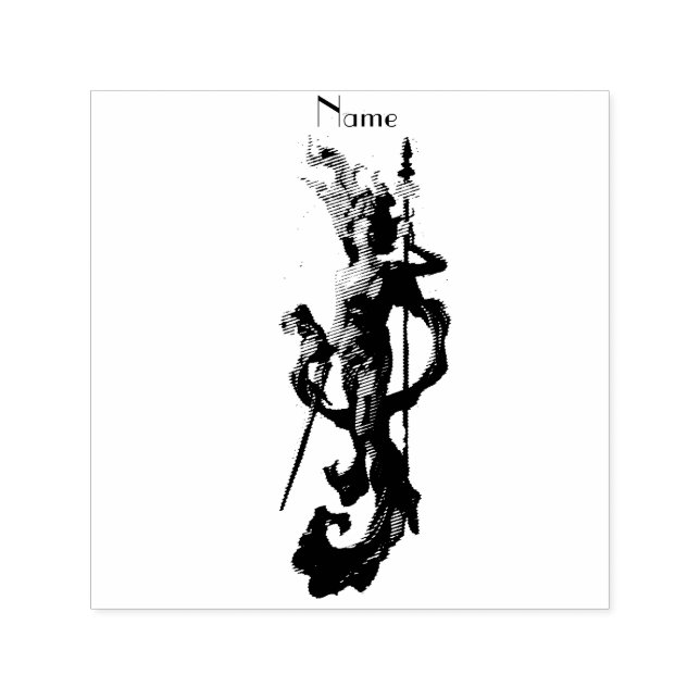 Golden Warrior Goddess Thunder_Cove  Self-inking Stamp (Design)
