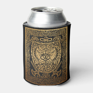 Golden Warrior Shield – Intricate Viking-Inspired Can Cooler