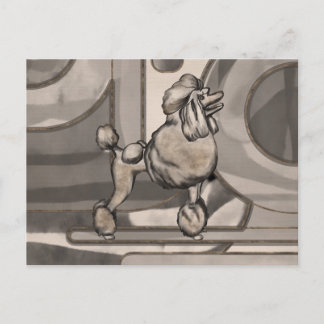 Golden Watercolor Poodle Postcard