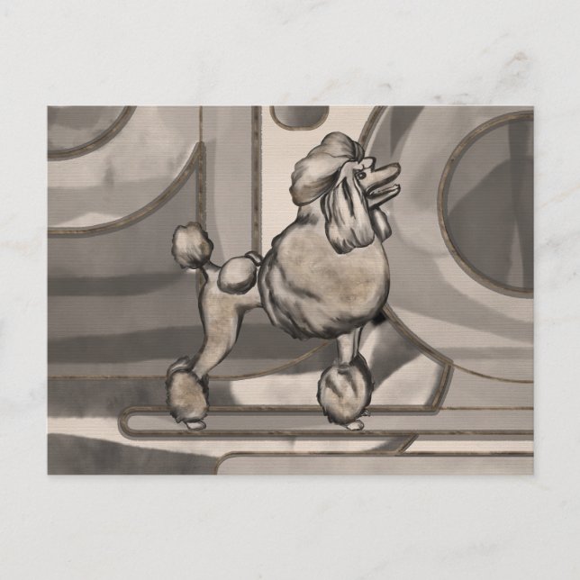 Golden Watercolor Poodle Postcard (Front)