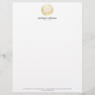 Golden Watercolor Tree of Life Letterhead